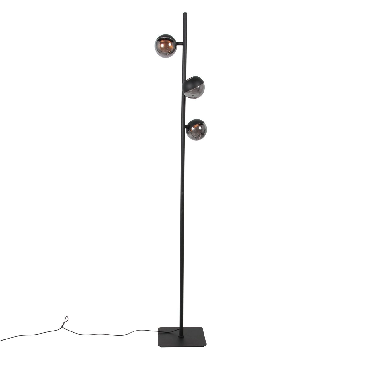 LED-Stehlampe Belluno 3-Licht Schwarz – Glas Steinhauer 8712746183986