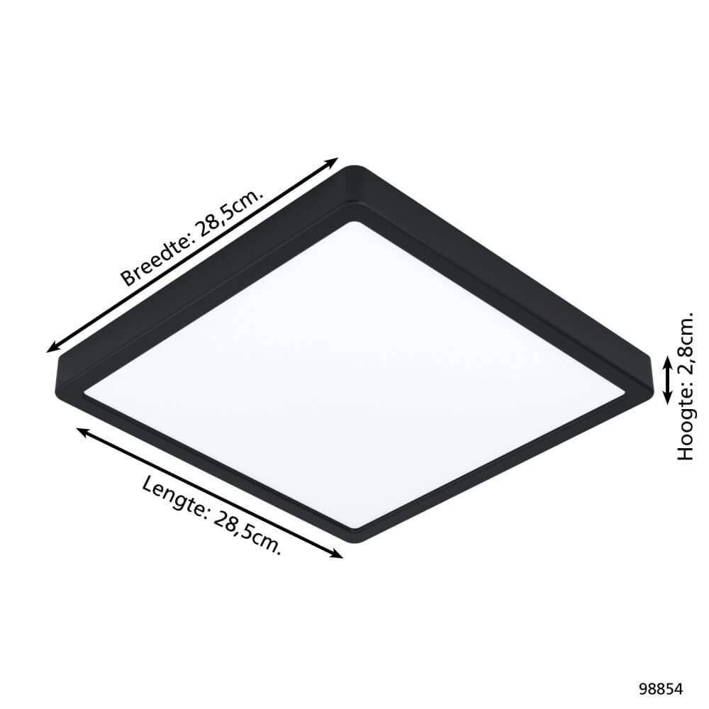 Deckenlampe Zigbee Fueva-Z 28,5x28,5cm schwarz Eglo 9002759988548