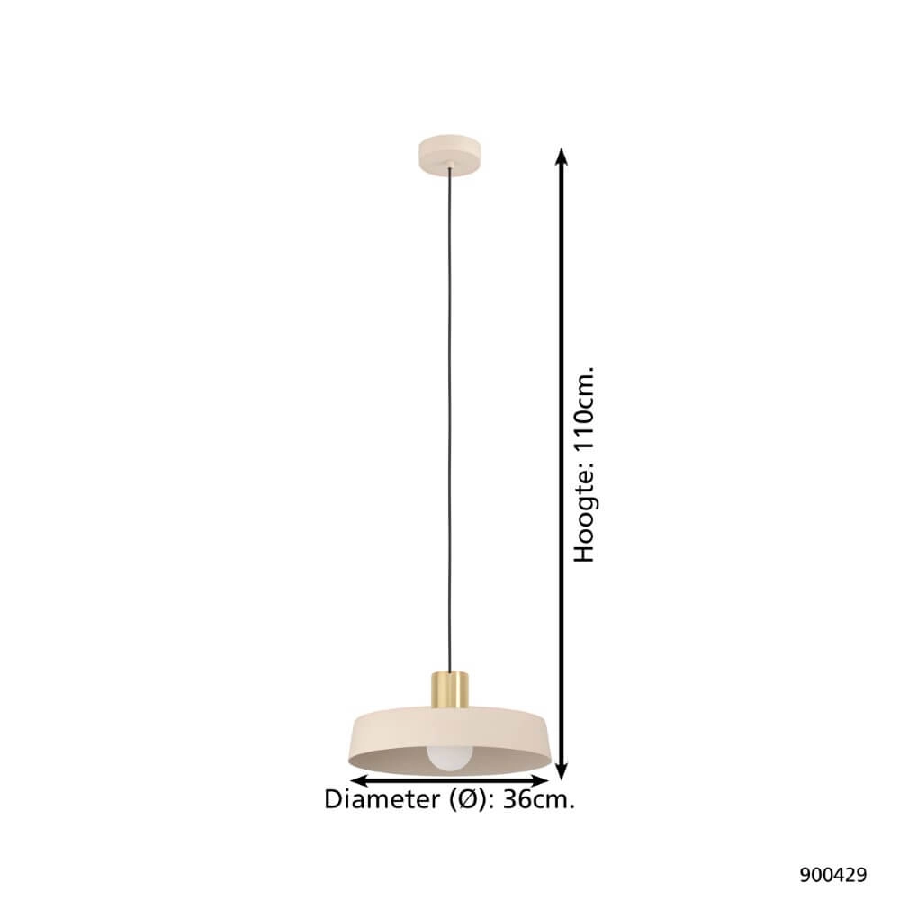 Hängelampe Valdiola sandbraun Ø 36cm Eglo 9008606240562