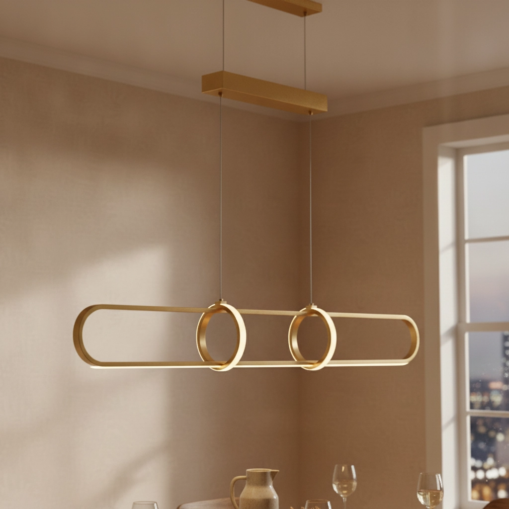 Design-Pendelleuchte Arte längliches Gold