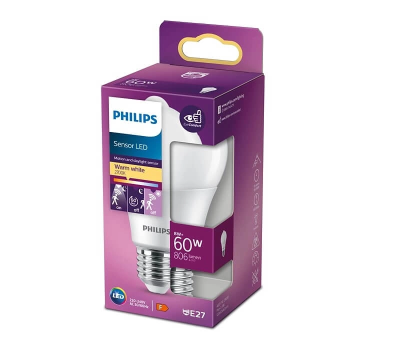 Lampe mit Bewegungssensor E27 - 8W - 2700K - IR Philips 8718699782733