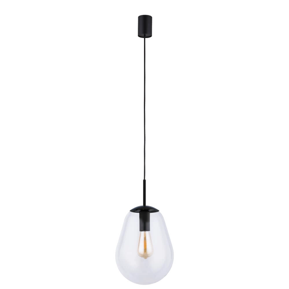 Ø 22cm Hängelampe Pear Small schwarz mit klarem Glas Lyora 5903139780094
