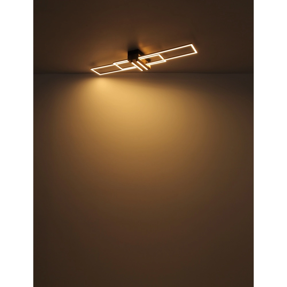 Moderne Deckenlampe Dakari Schwarz mit Holz Globo 9007371528479