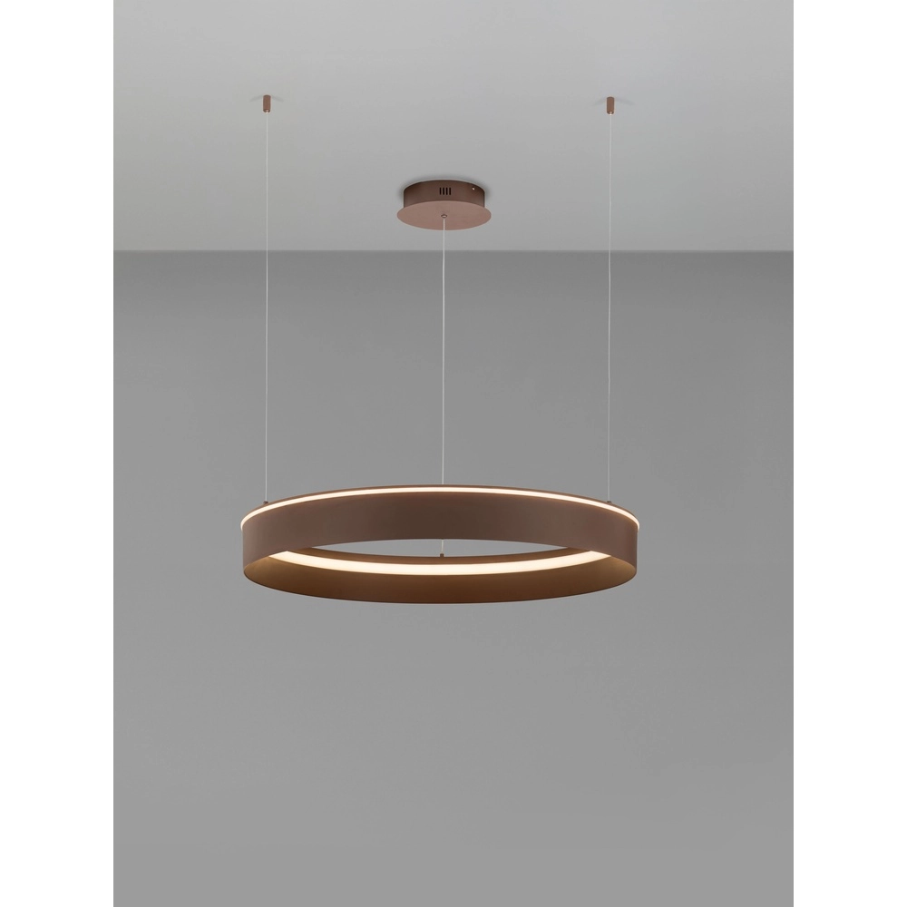 Moderne Pendellampe Olivia braune Ø 78 cm Lyora 5212017494252