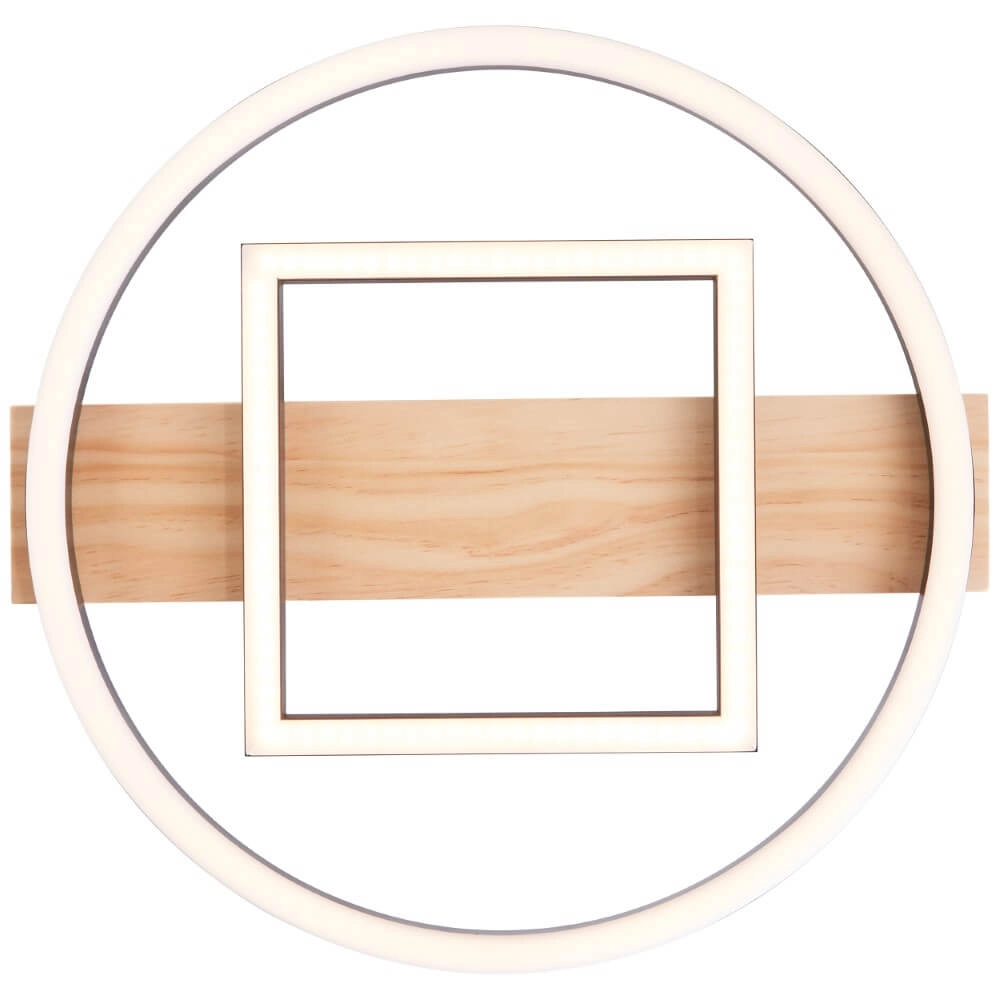 Deckenleuchte Maureen Ø 37cm mit schwarzem Quadrat mit Holz Brilliant 4004353420092