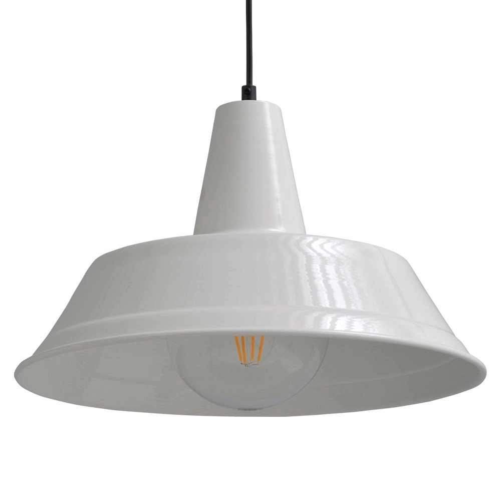 Retro weiße Pendelleuchte Industria 35