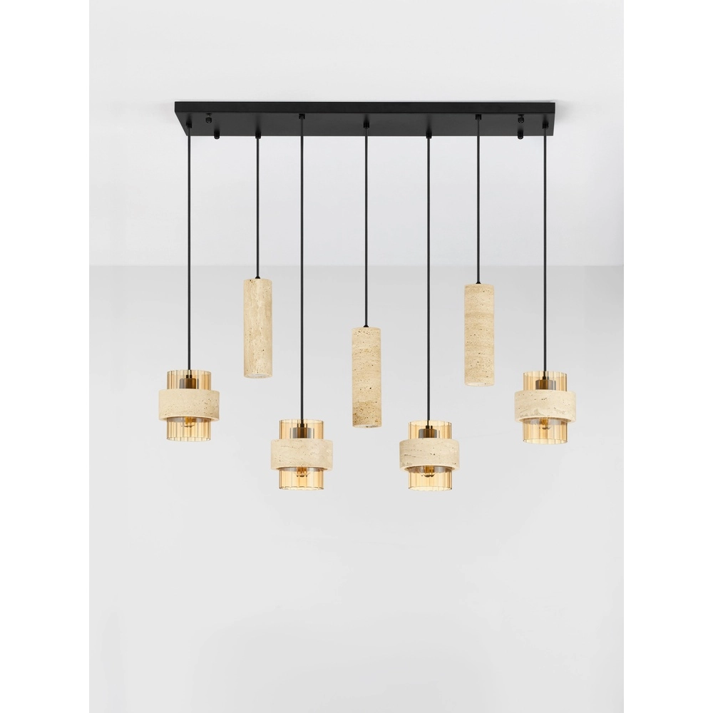 7-Licht Pendellampe Melony Moderner Sandbraun Lyora 5212063501263