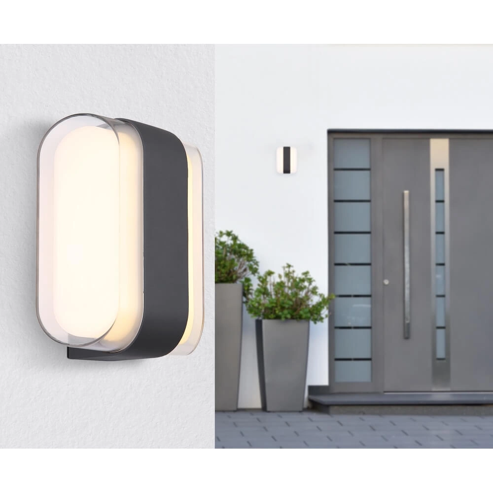 Design-Wandleuchte Plixon anthrazit oval Globo 9007371452439