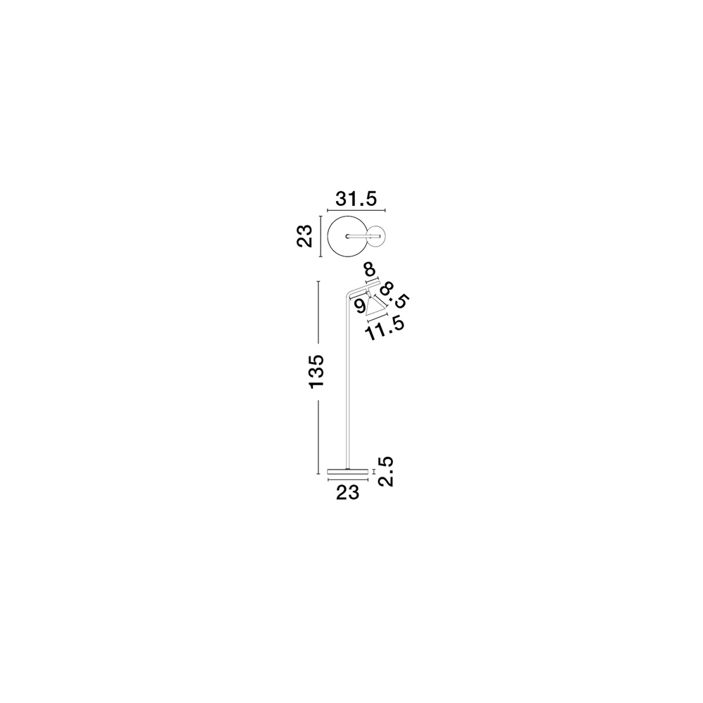 Stehlampe Conico schwarz mit gold Lyora 5212017475473