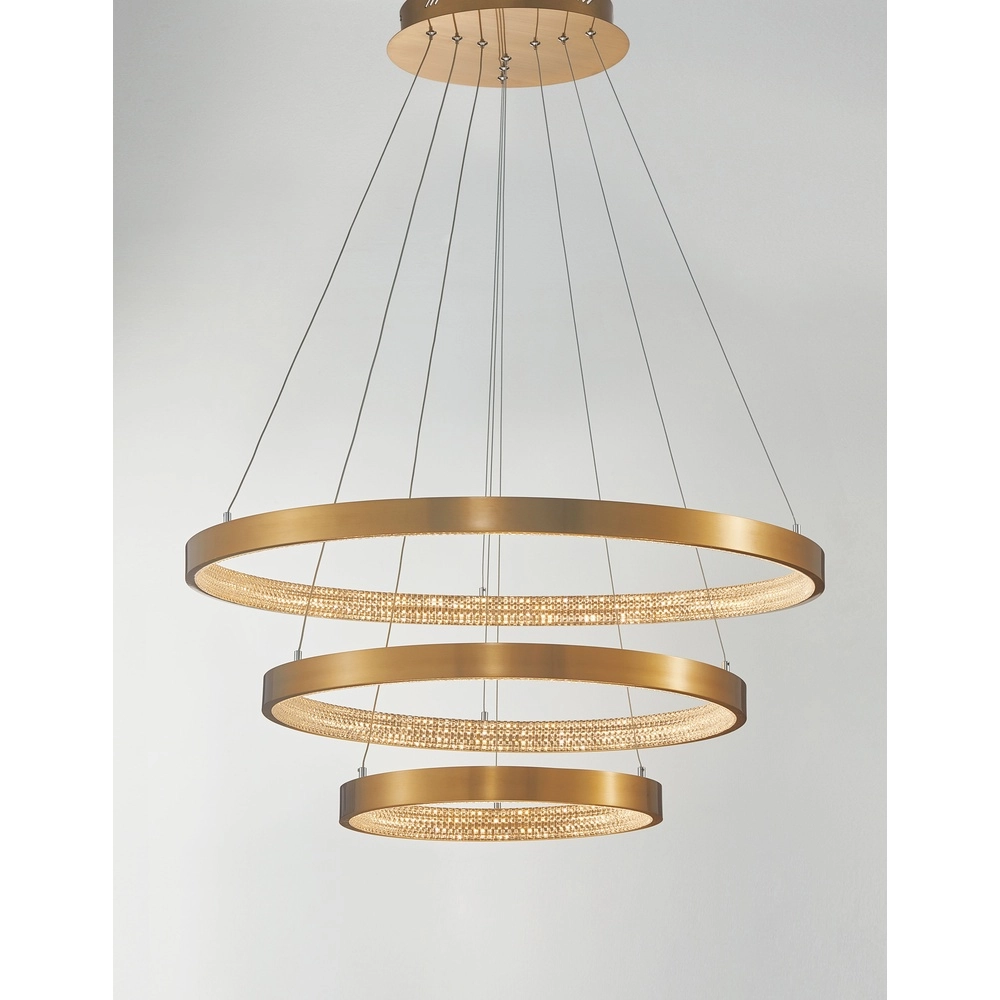 Pendelleuchte Preston gold Ø 80cm dreifach Lyora 5212017424112