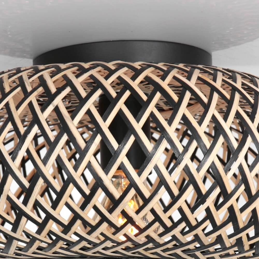 Schwarze Deckenlampe aus Bambus Maze Ø 40cm Steinhauer 8712746147223