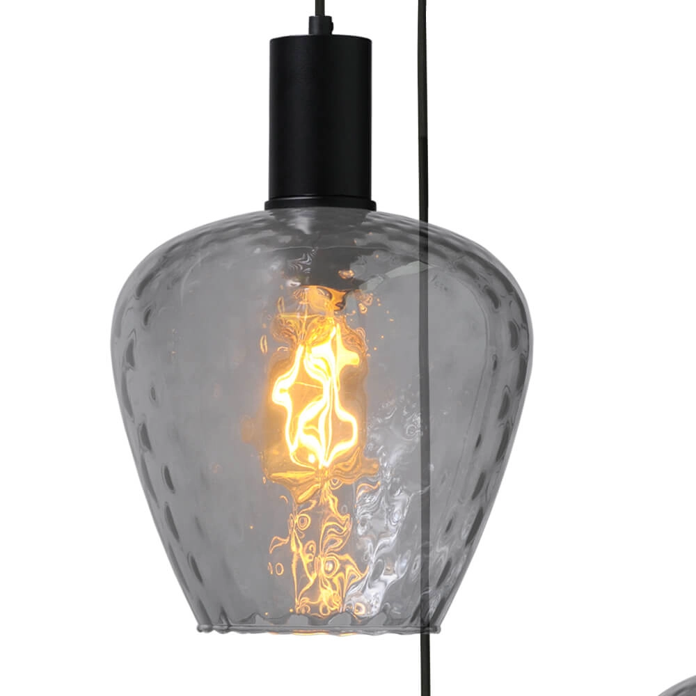 3-flammige Loft-Hängelampe - Schwarz - Porto mit Diamond-Rauchgläsern Masterlight 8718121270777