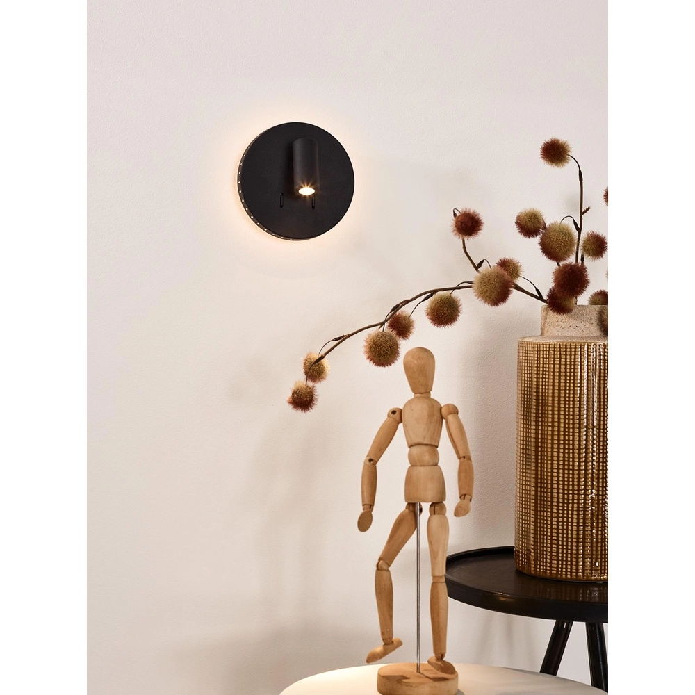 Nachttischlampe Bentjer Schwarz Lucide 5411212791641
