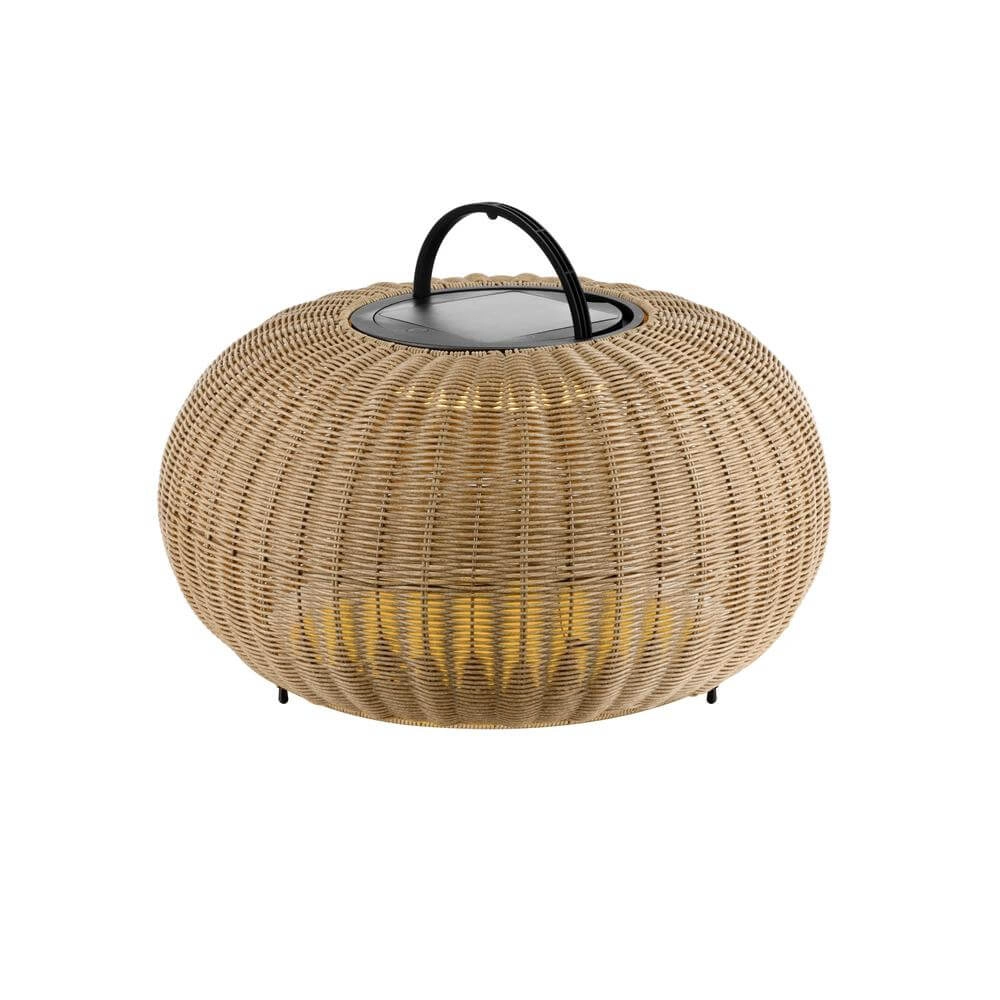 Niedrige Stehleuchte Adegan Flat Solar Solar-Rattan SLV 4024163296618