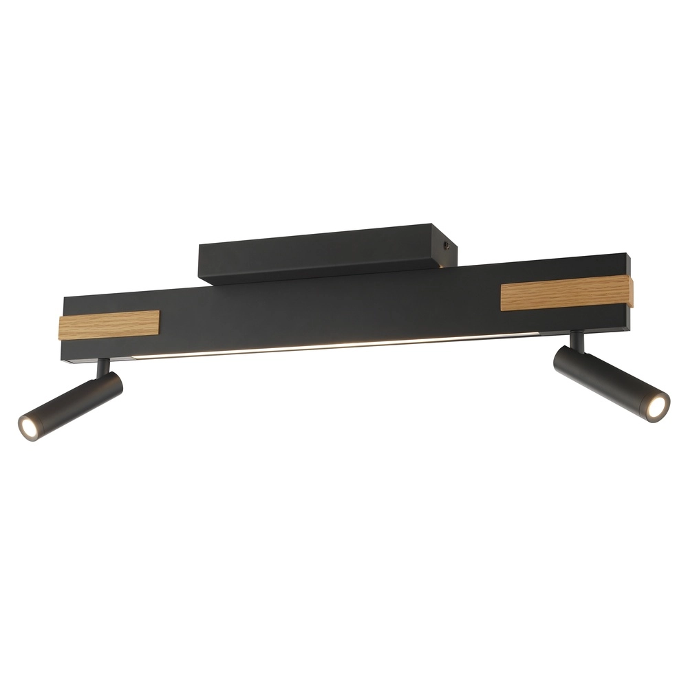 Design-Deckenlampe Streamline Schwarz mit Holz