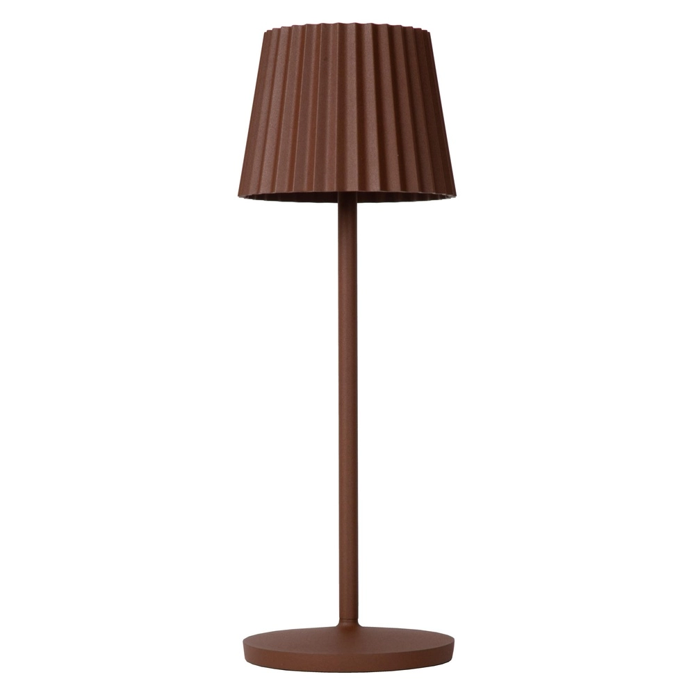 Wiederaufladbare Tischlampe Justine Rostbraun mit Ladestation