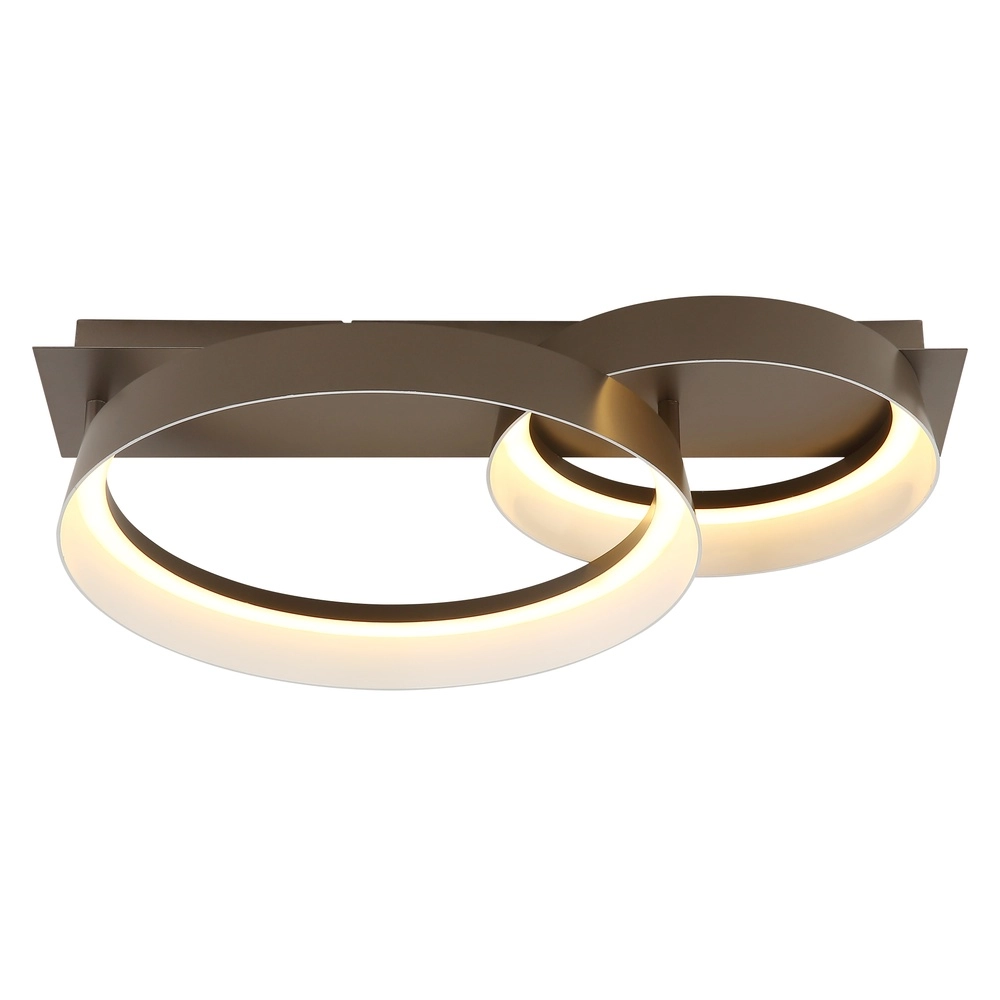 Elegante Deckenlampe Syrakus Kaffeebraun 2 Ringe Globo 9007371573080