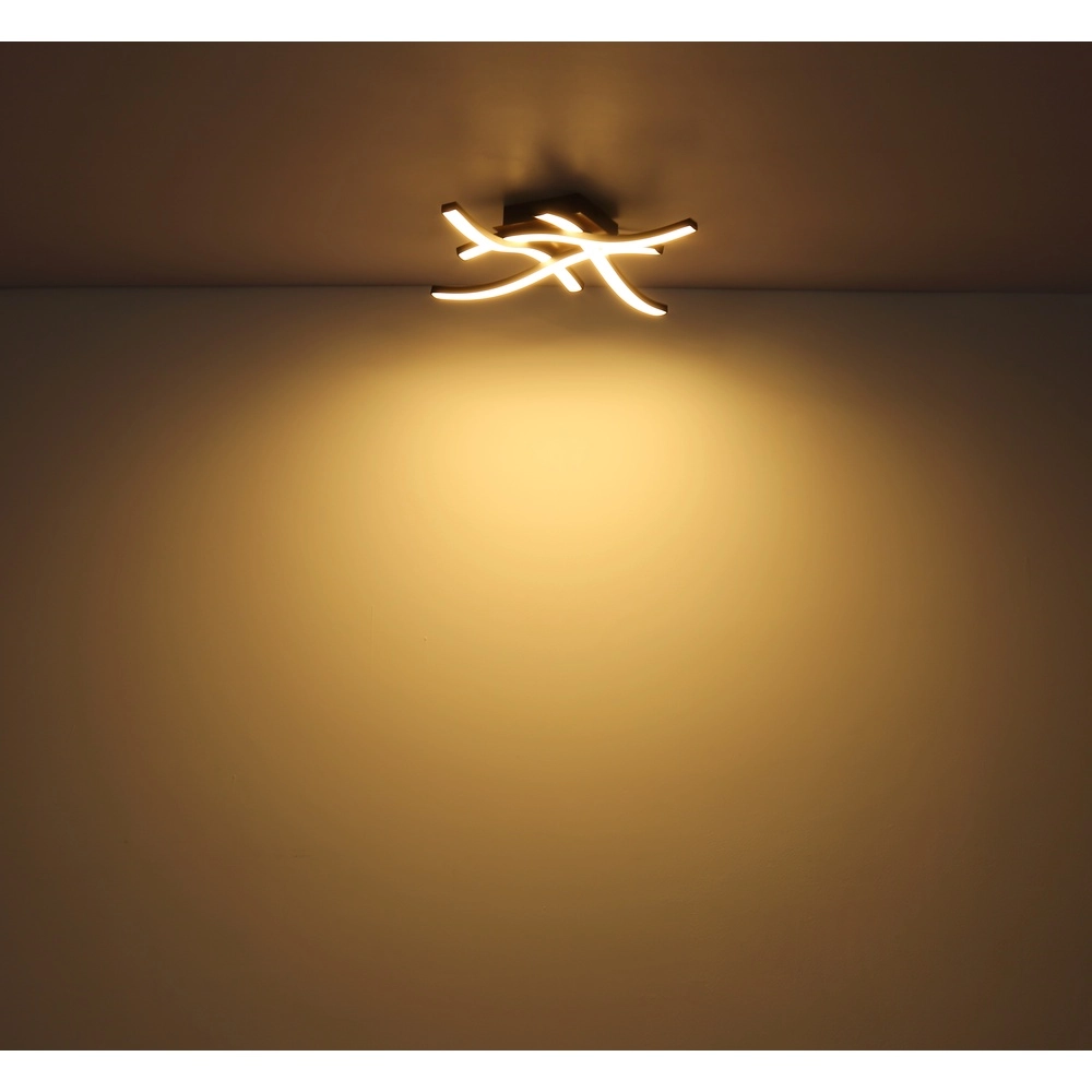 Deckenlampe Evita Schwarz mit Holz Globo 9007371419173