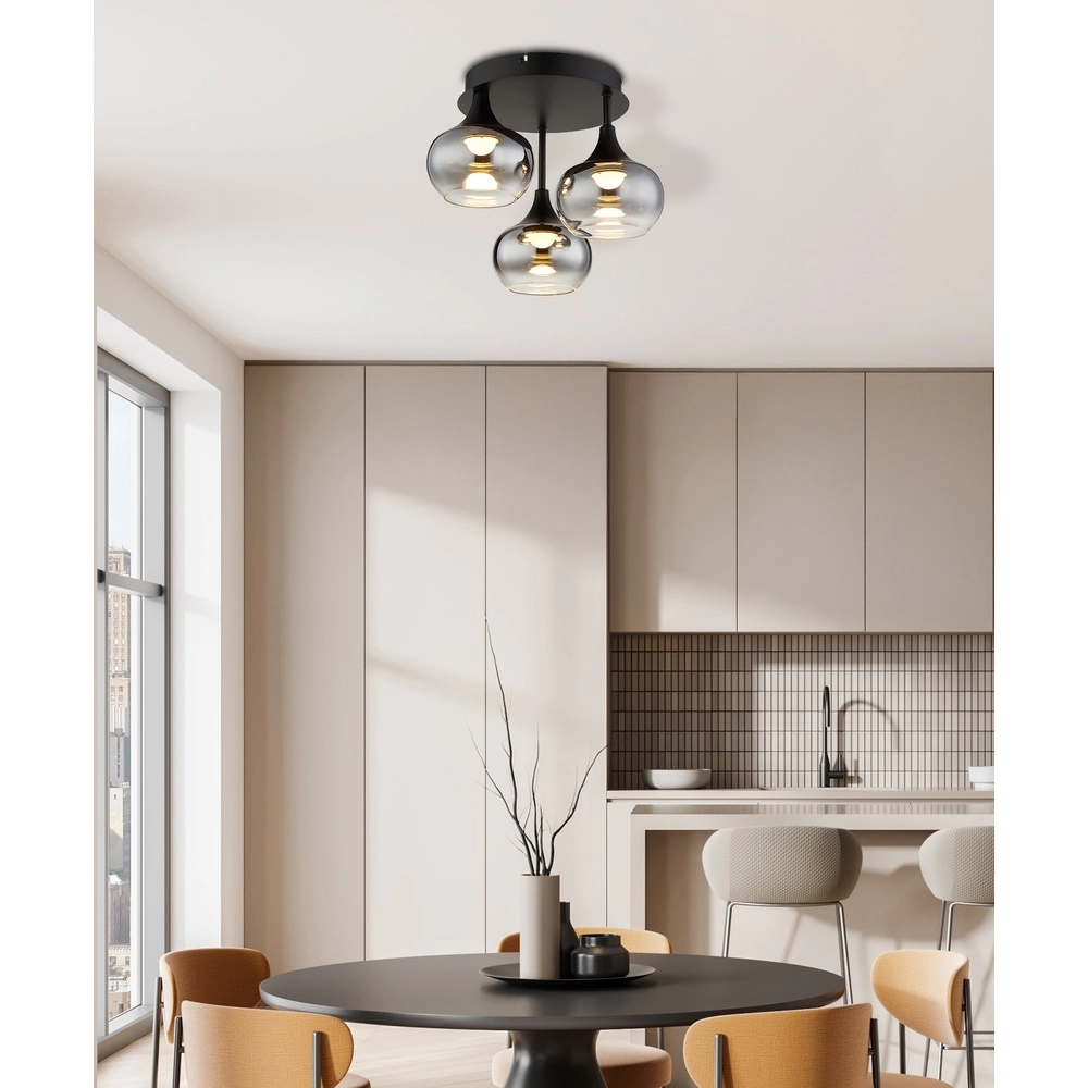 Schwarze Deckenlampe Lui Konstruktion Globo 9007371592609
