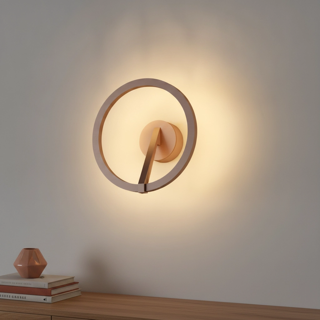Design-Wandlampe Oregon Ø 22cm – Gebürsteter Bronze