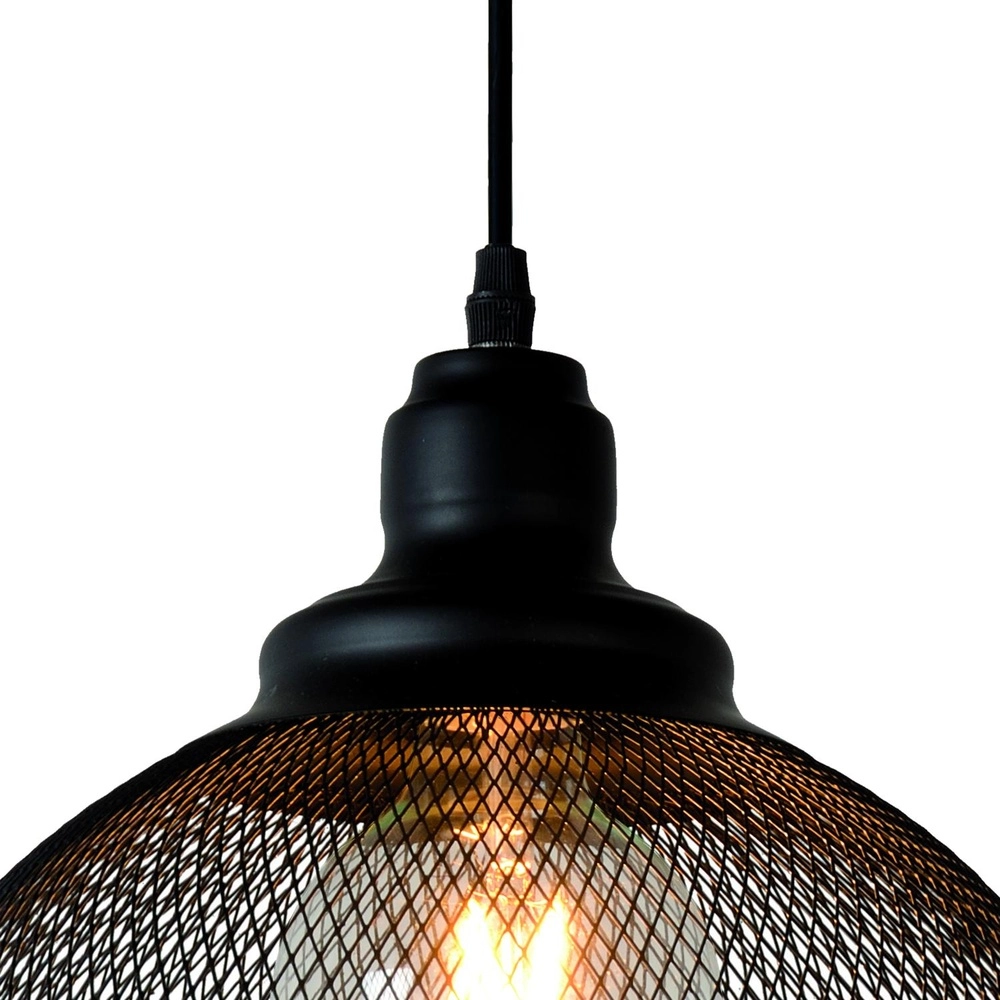 Netz-Pendellampe Mesh Ø 28 cm schwarz Lucide 5411212430397