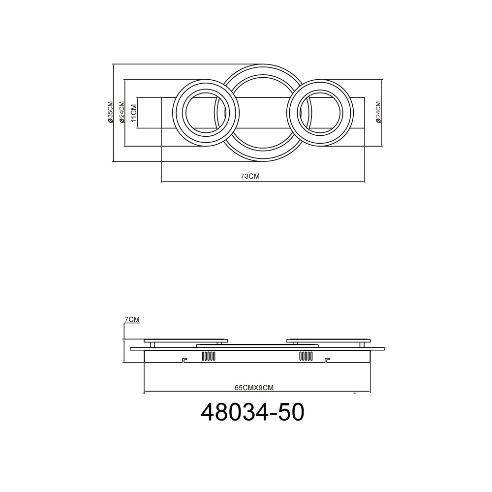 Design-Deckenlampe Jayden Anthrazit 3 Ringe Globo 9007371456055