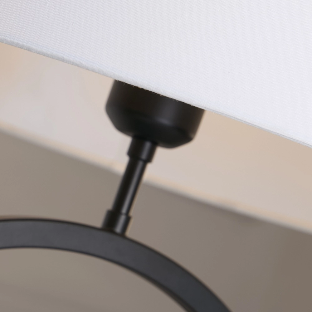 Tischlampe Elegant schwarz mit weißer Kapuze Searchlight 5053423305509