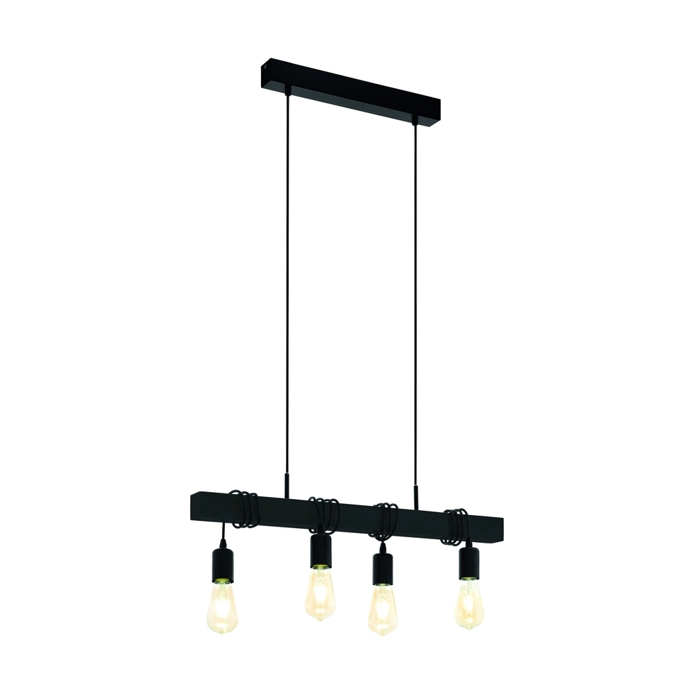 4-Licht Pendellampe Townshend schwarz - E27 Eglo 9002759440619