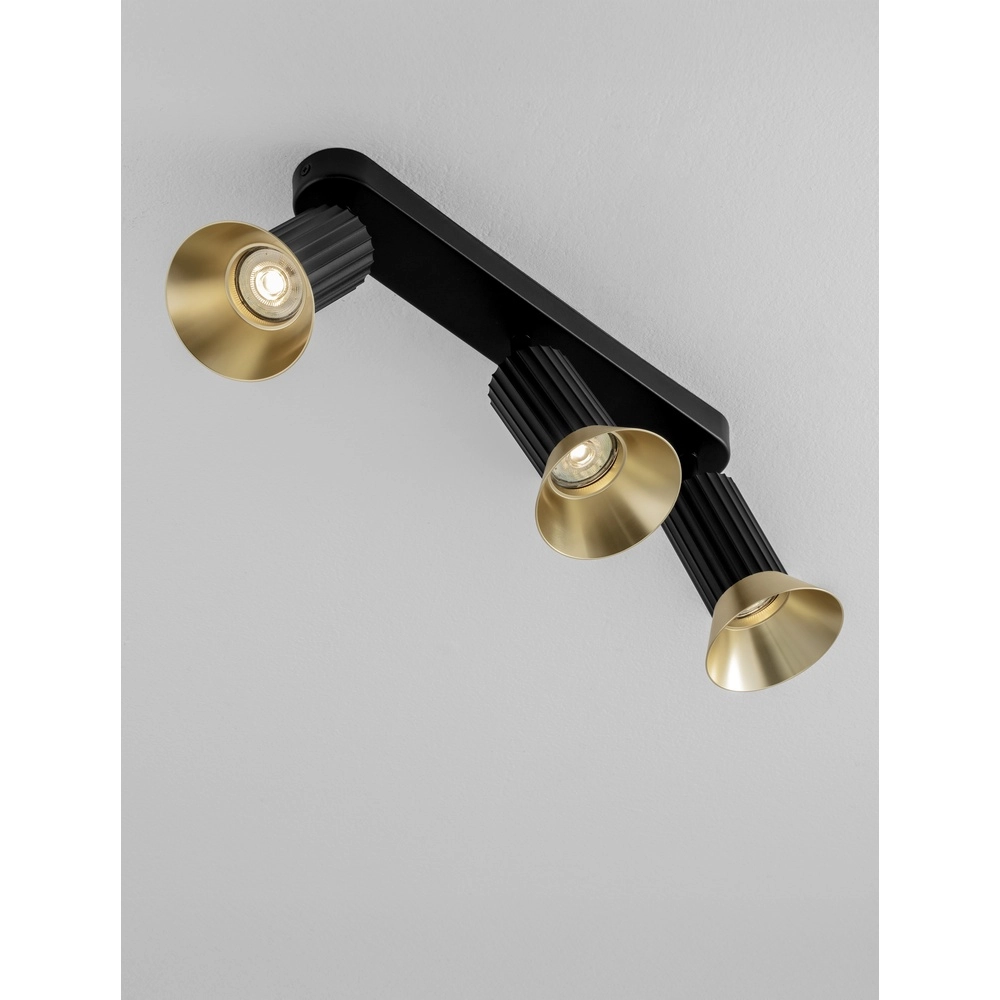 Deckenlampe Luvia 3-flammig schwarz mit gold Lyora 5212017475534