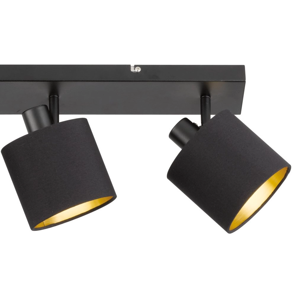 Deckenstrahler Tommy 4 Lichtschwarz mit gold Trio 4017807388985