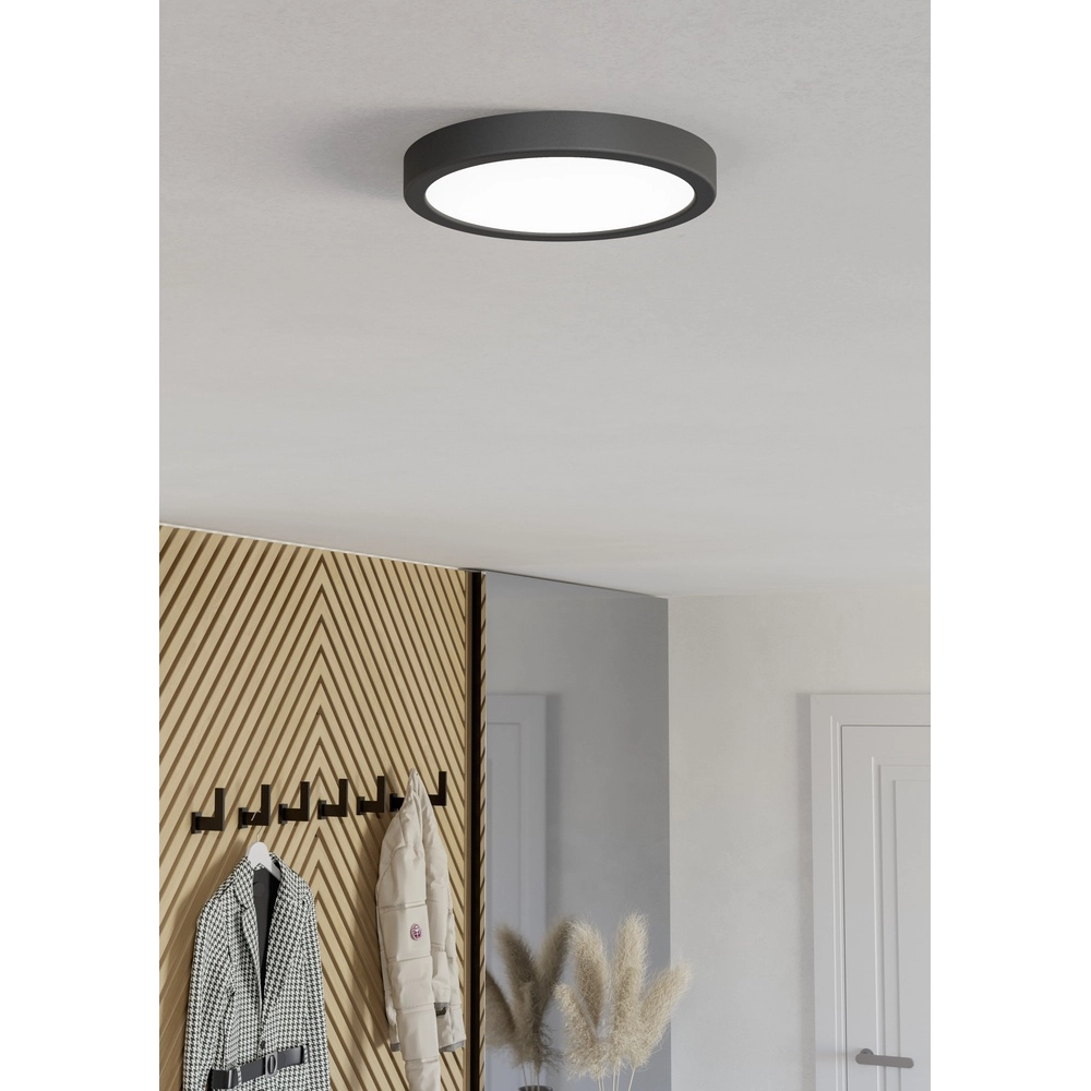 Deckenlicht IP44 Fueva 6-Z rund – schwarz – Ø 21,1 cm Eglo 9008606330485