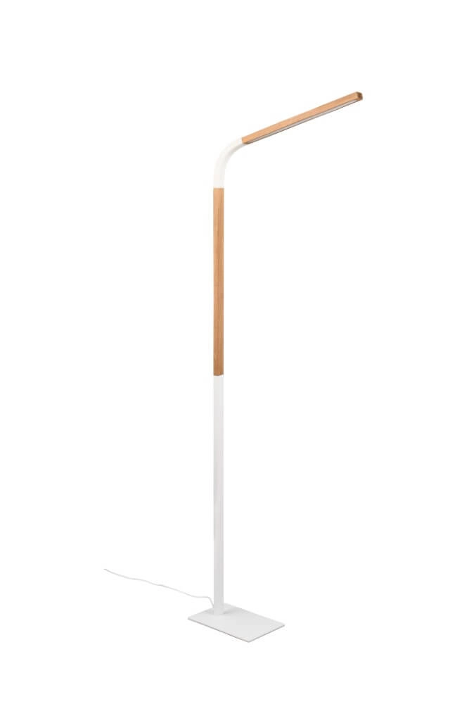 Flexible Leselampe Norris weiß mit Holz Trio 4017807600025