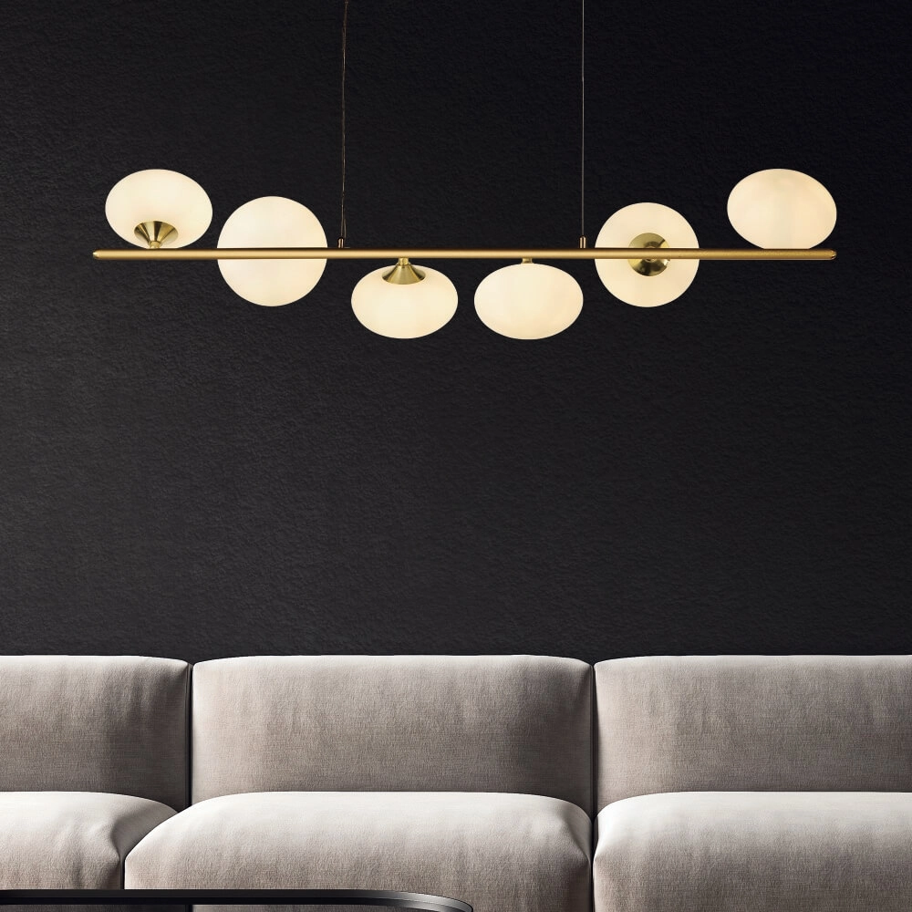 Goldene Hängelampe Pebble 6-Licht Searchlight 5053423230733