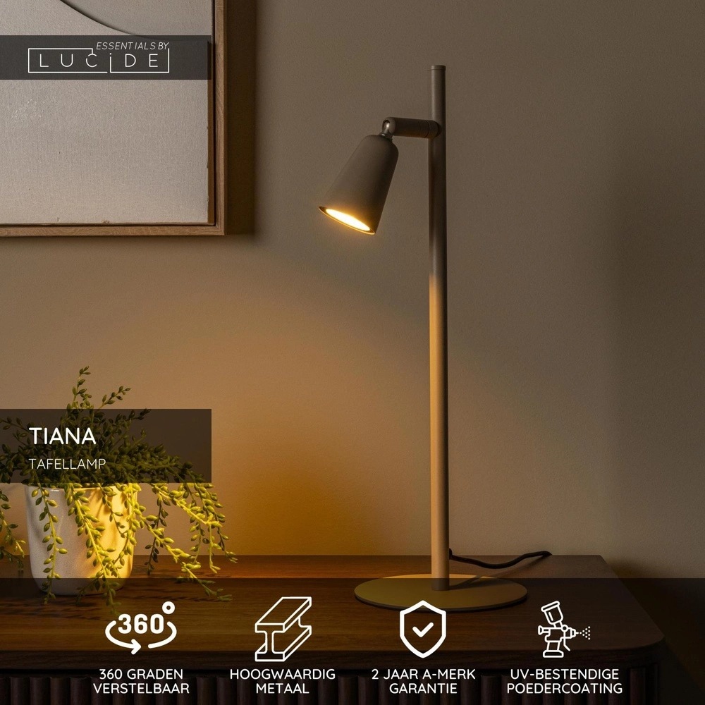 Design-Tischlampe Tiana taupe Lucide 5411212650450
