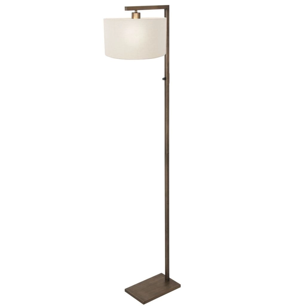 Bronze der Stehlampe Stang mit weißer Kapuze