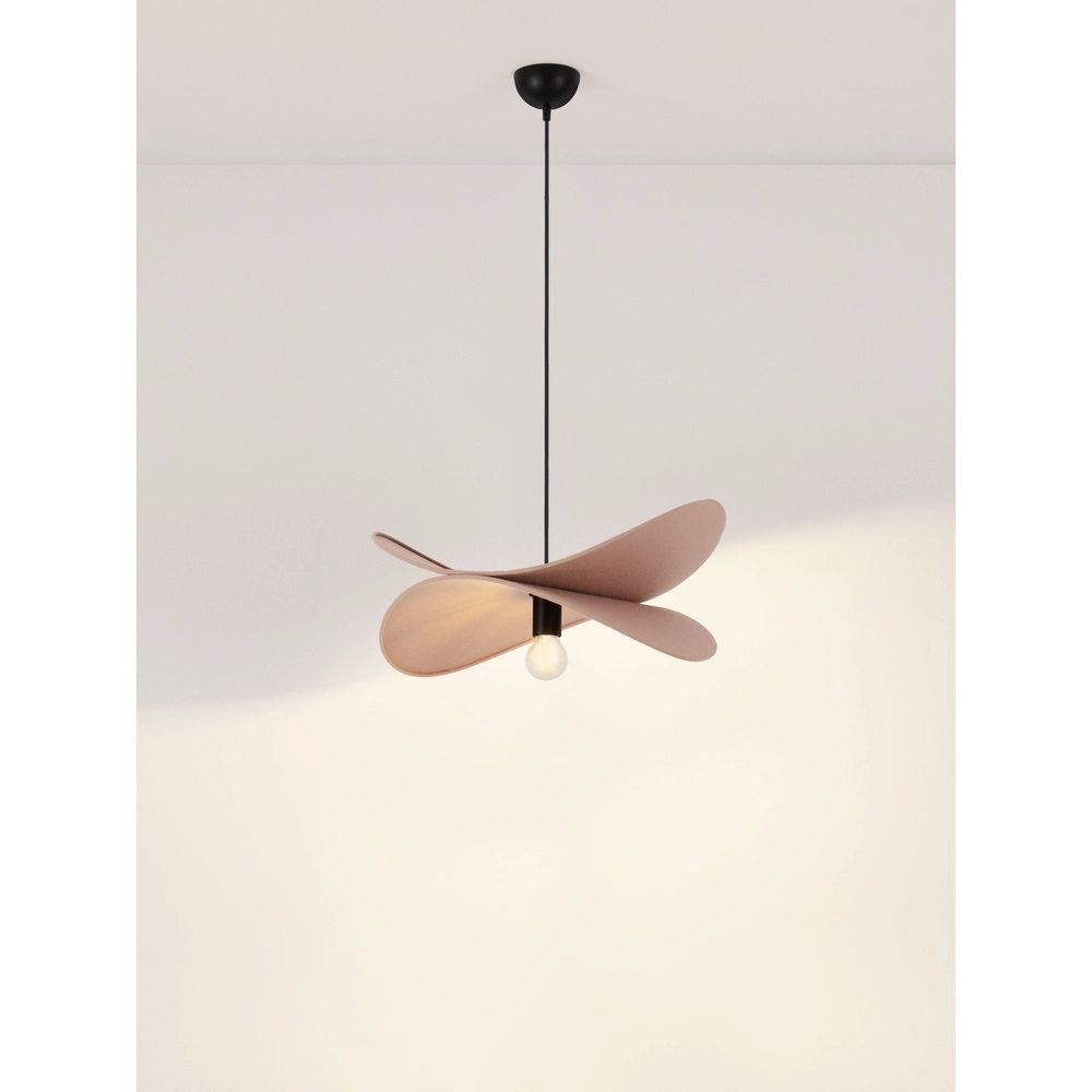 Moderne Pendellampe Luve Schwarz mit Mokkabraun Lyora 5212017493712