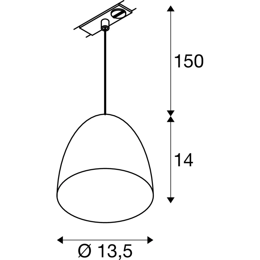Pendelleuchte für Schiene Para Cone 1-phasig Aluminium SLV 4024163305143