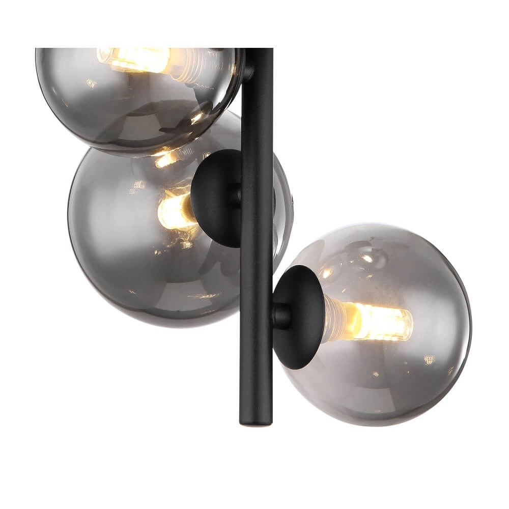 Schwarze Deckenleuchte Riha 4-flammig Globo 9007371434244