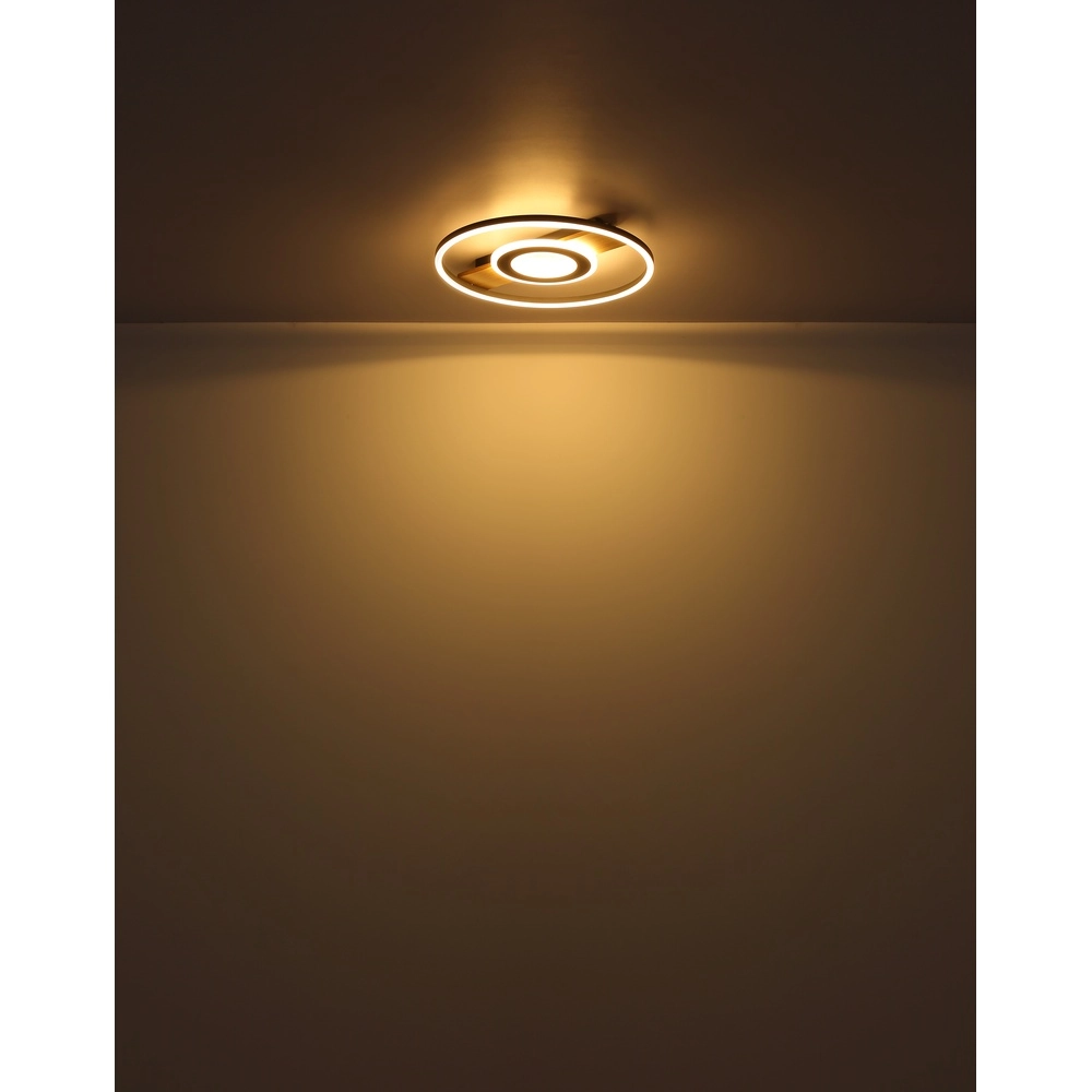 Schwarze Deckenlampe Pikara Design mit Holz Globo 9007371462711
