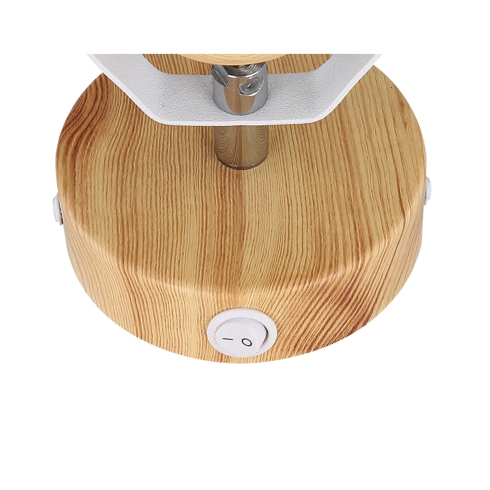 Skandinavische Wandlampe Wiho Weiß mit Holz Globo 9007371409174