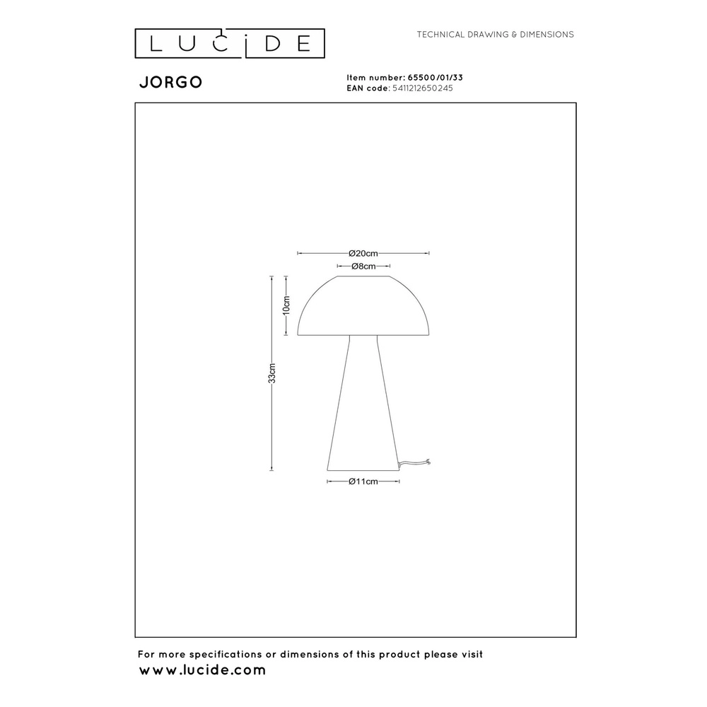 Grüne Tischlampe Jorgo Konstruktion Lucide 5411212650245