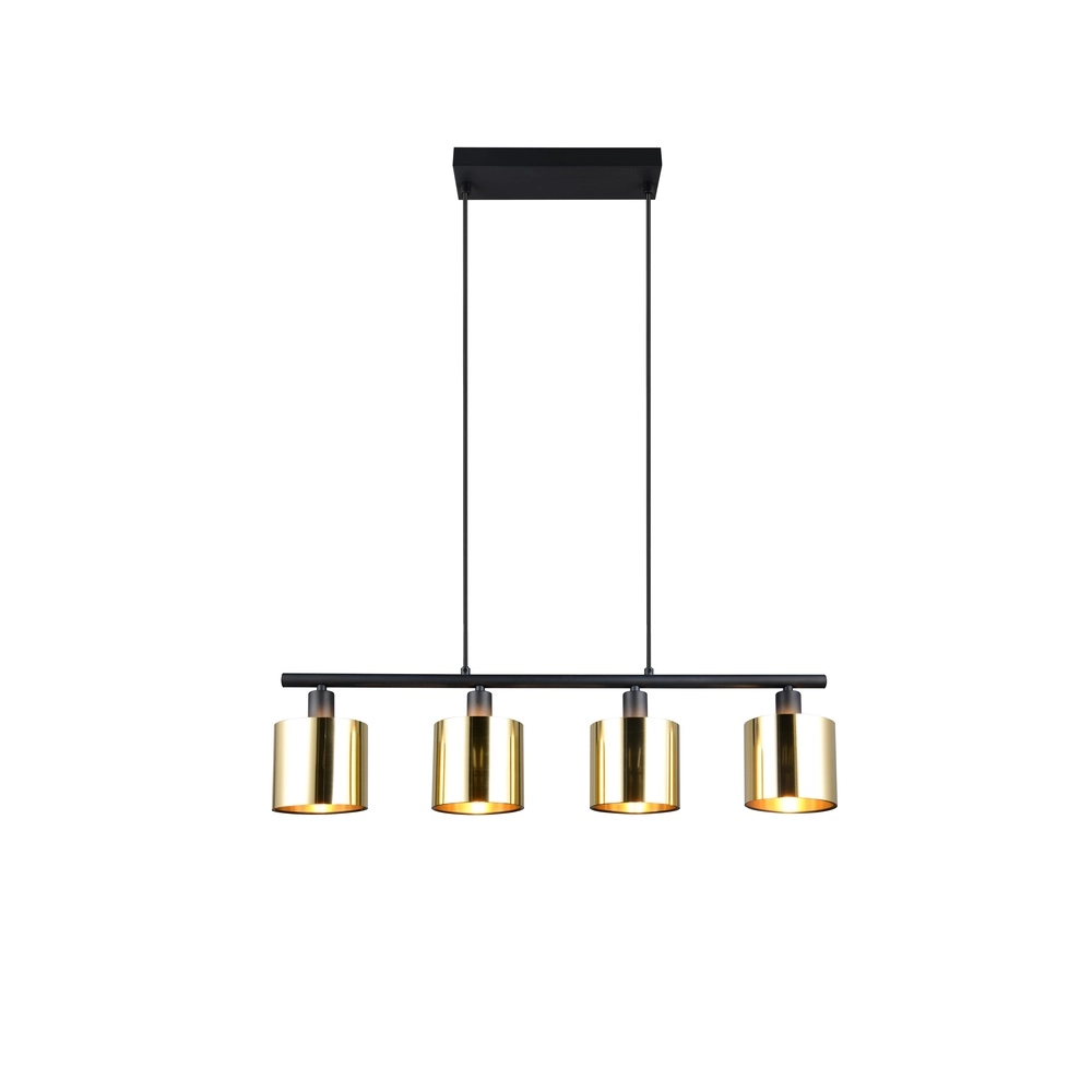 Pendelleuchte Jason schwarz mit goldenen 3-flammig Trio 4017807641165