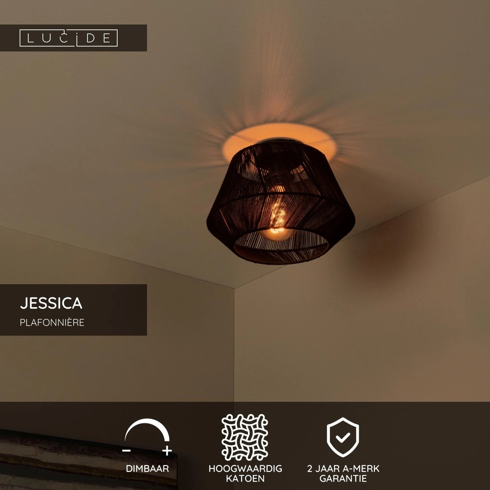 Deckenlampe Jessica Ø 30cm schwarz Lucide 5411212106131
