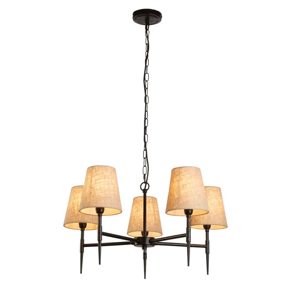 Hängelampe mit 5 Leuchten Gothic Schwarz Searchlight 5053423249995