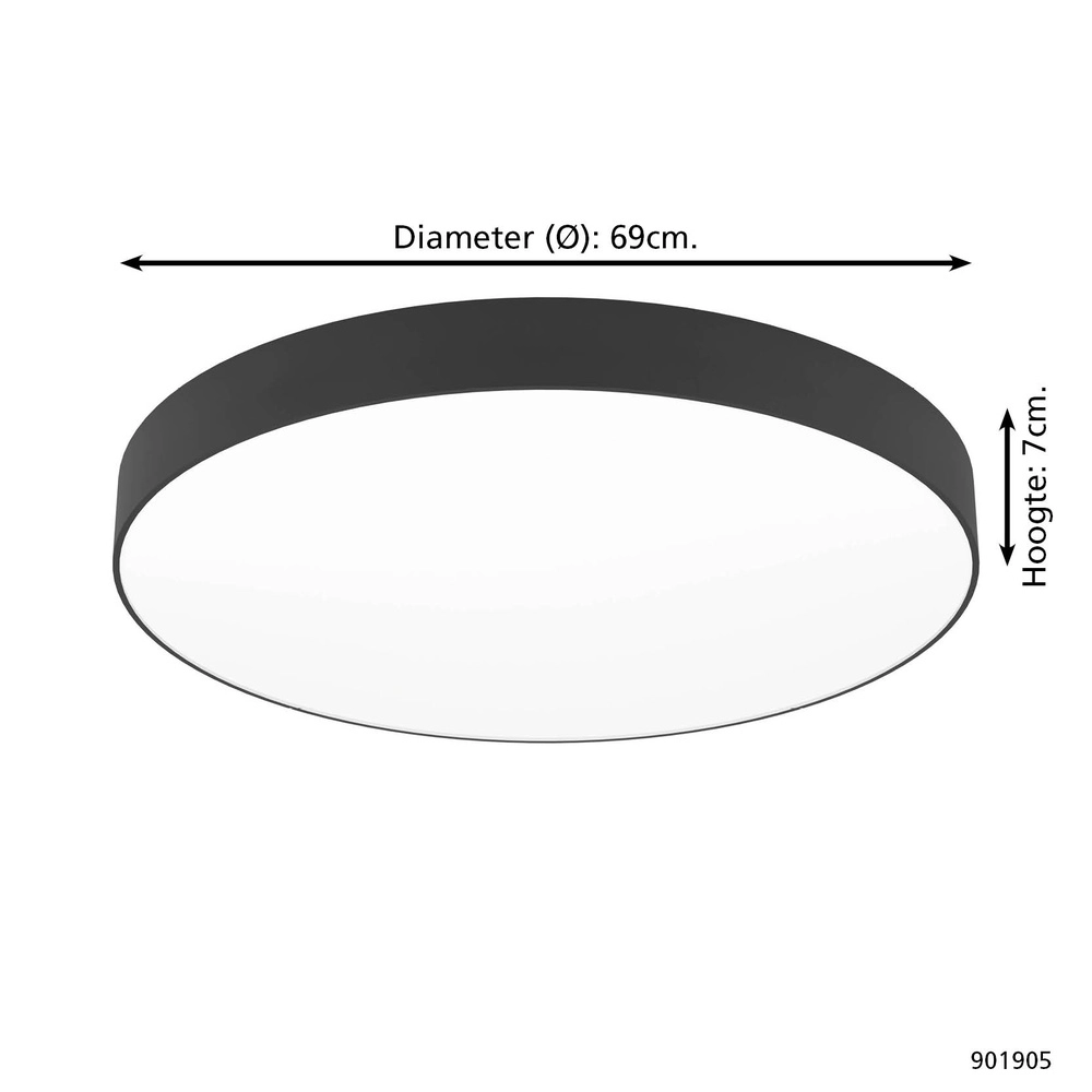 Design-Deckenleuchte Gallizzi-Z smart schwarz Ø 69cm Eglo 9008606358182