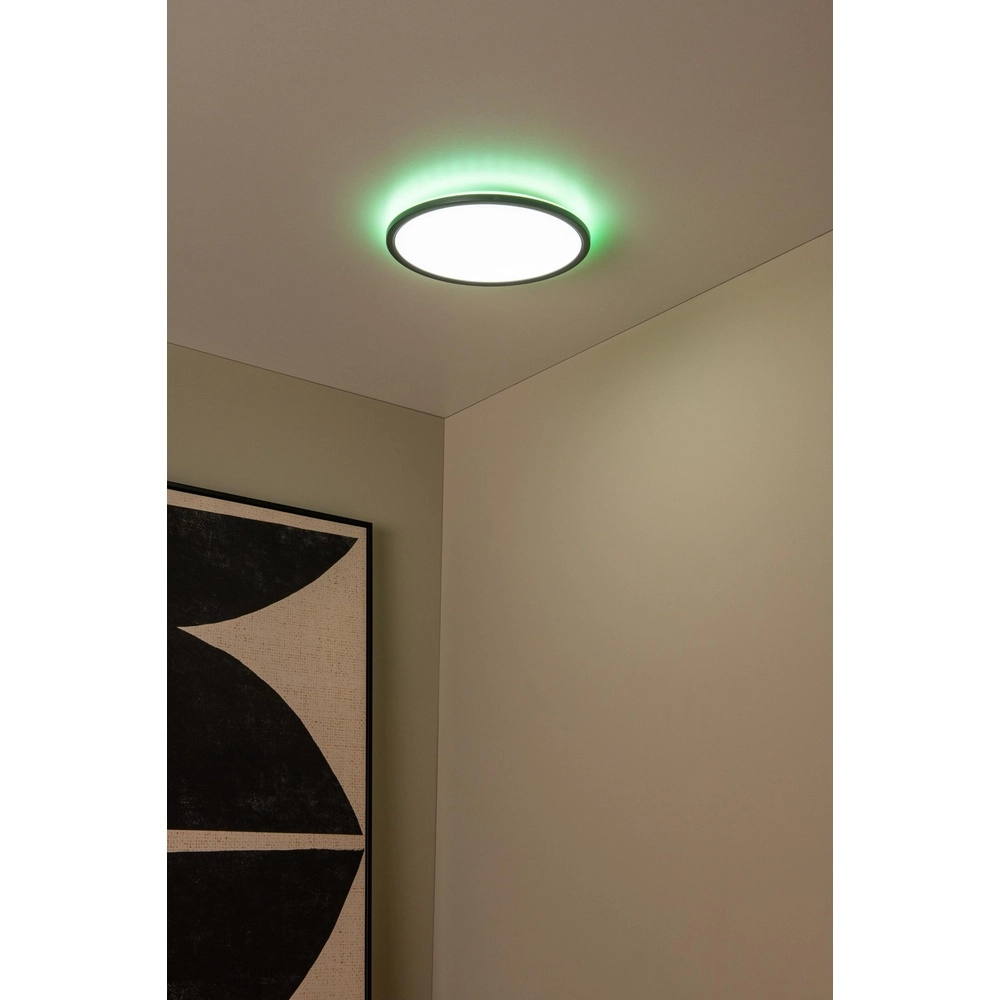 Deckenlicht Castor schwarz mit weißem Ø 32 cm Lucide 5411212071804