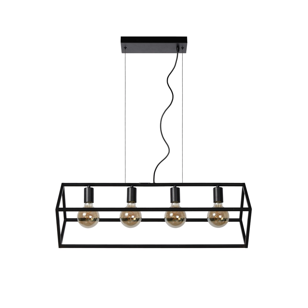 Moderne Pendellampe Fabian 4-Licht Schwarz