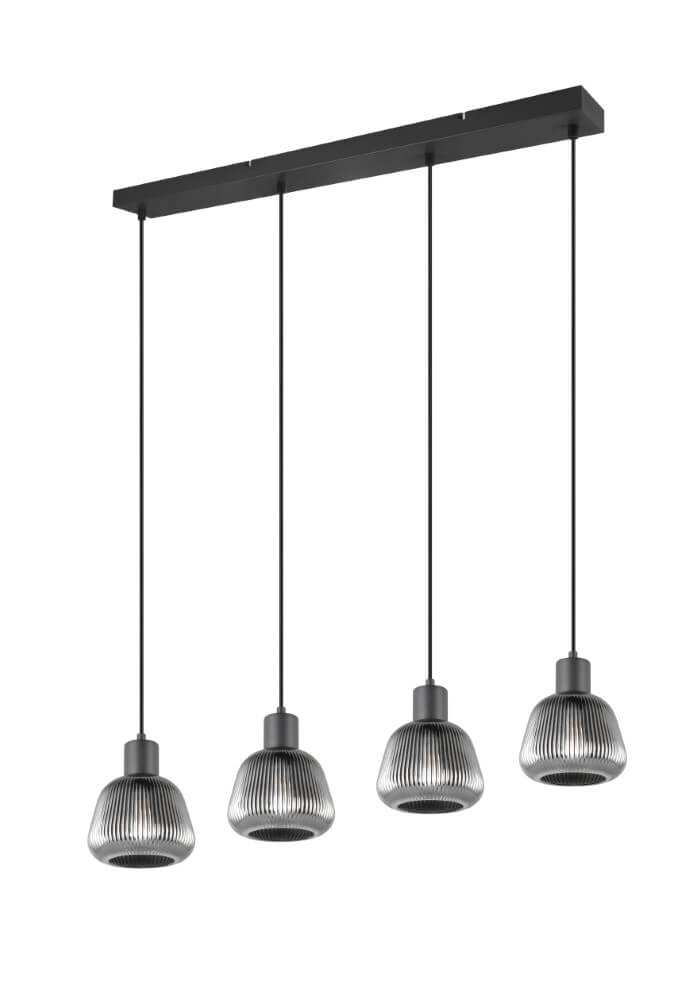 Esstisch-Hängelampe Tarifa mit geripptem Glas Trio 4017807615814