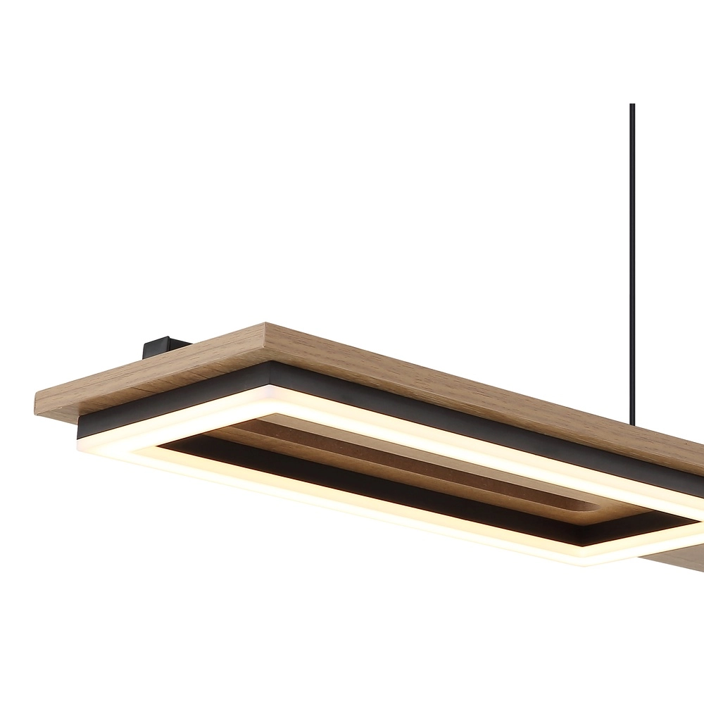 Design-Deckenlampe Bruce Schwarz mit Holz Globo 9007371592111