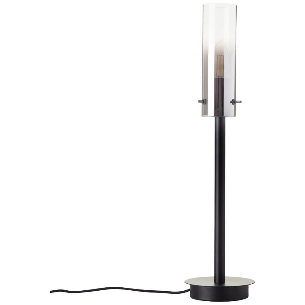 Tischlampe Glasini schwarz mit Rauchglas Brilliant 4004353429538